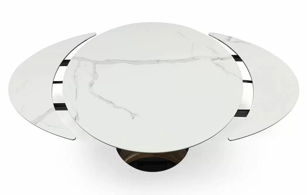 Стол раскладной Triumph 120-180, белая керамика/орех - фото 12