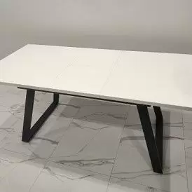 Стол раскладной Dakota 120-160, белый/черный