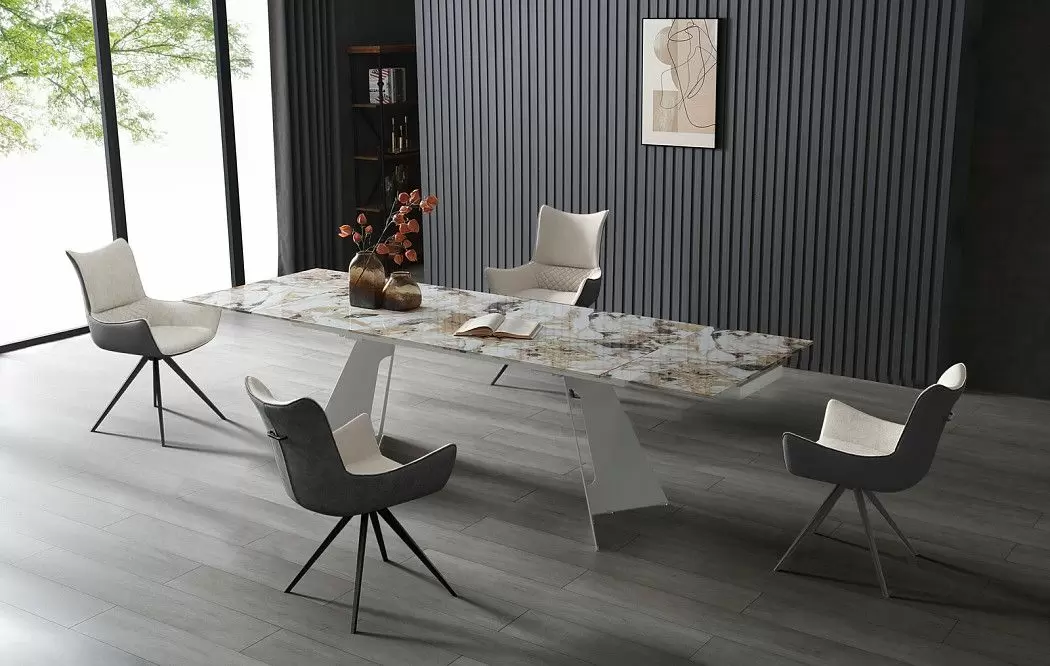 Стол раскладной Monte Carlo 180-270, светлая керамика/белый - фото 3