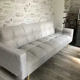 Диван-кровать Madrid, желтый/золотые ножки