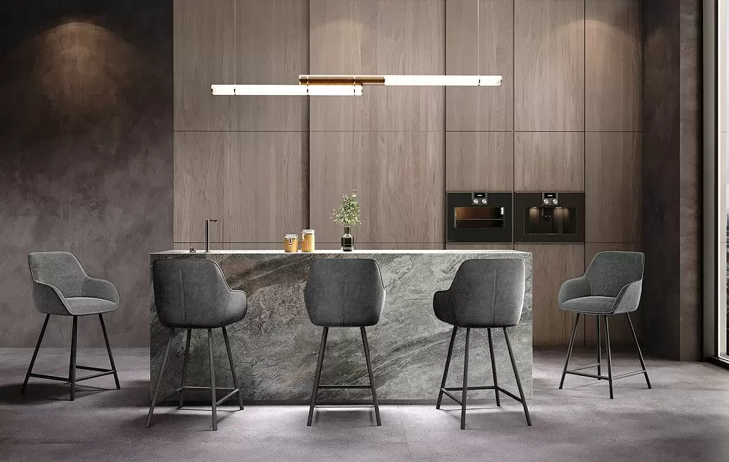 Стул полубарный Edwin, темно-серый/черный - фото 2