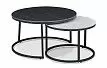 Набор из 2-х столов журнальных Nocturne, черная/белая керамика