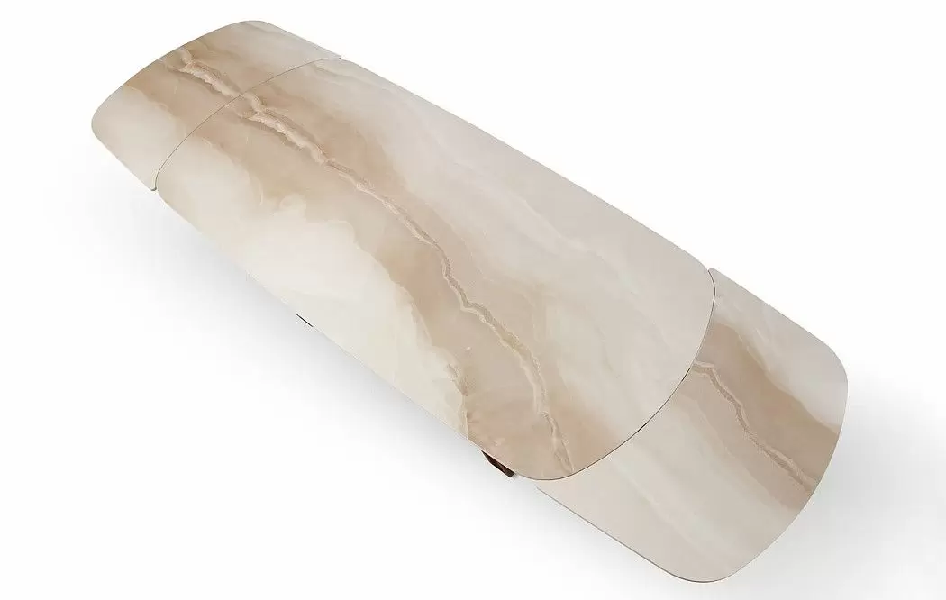 Стол раскладной Charlotta 180-260, бежевая керамика/бронза - фото 11