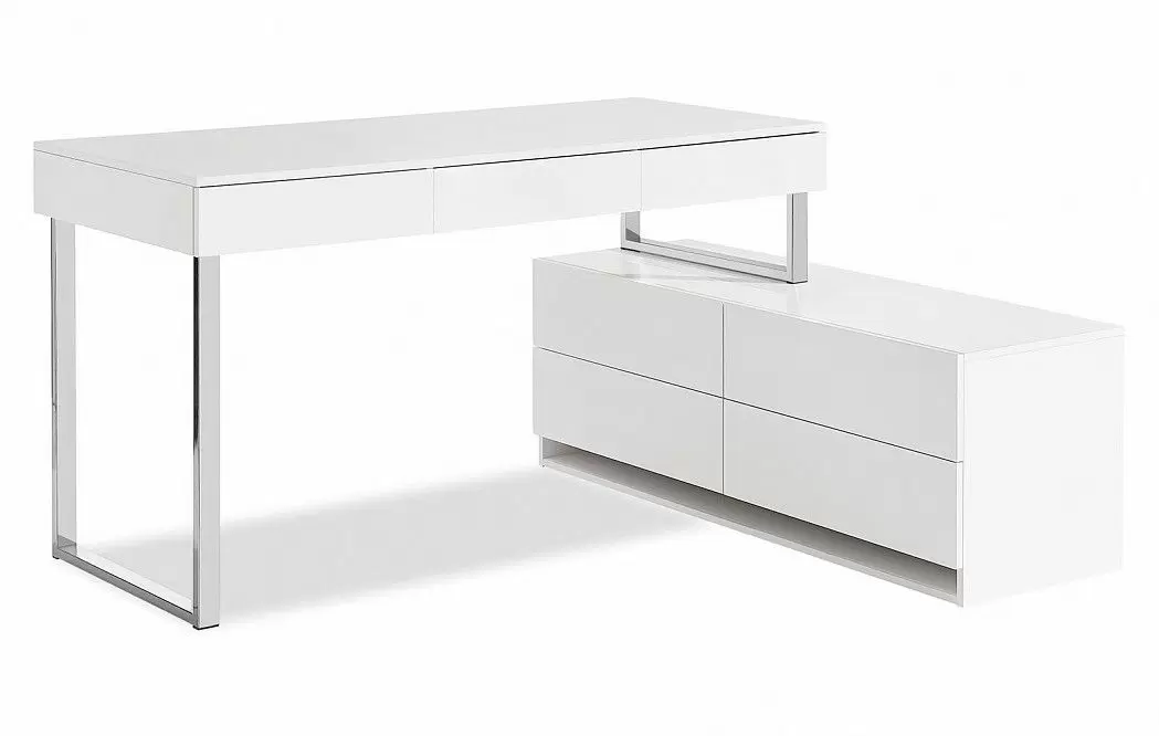 Стол письменный Dresden, белый/хром - фото 6