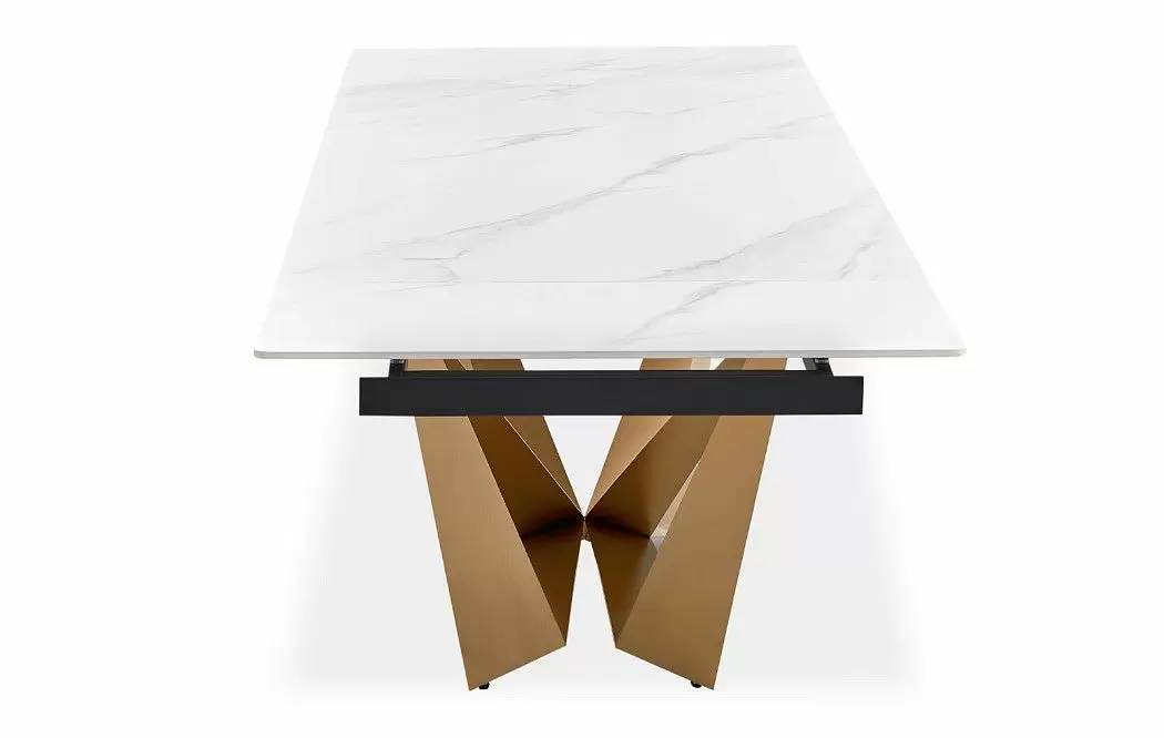 Стол раскладной Magdalena 180-260, белый камень/золото - фото 10