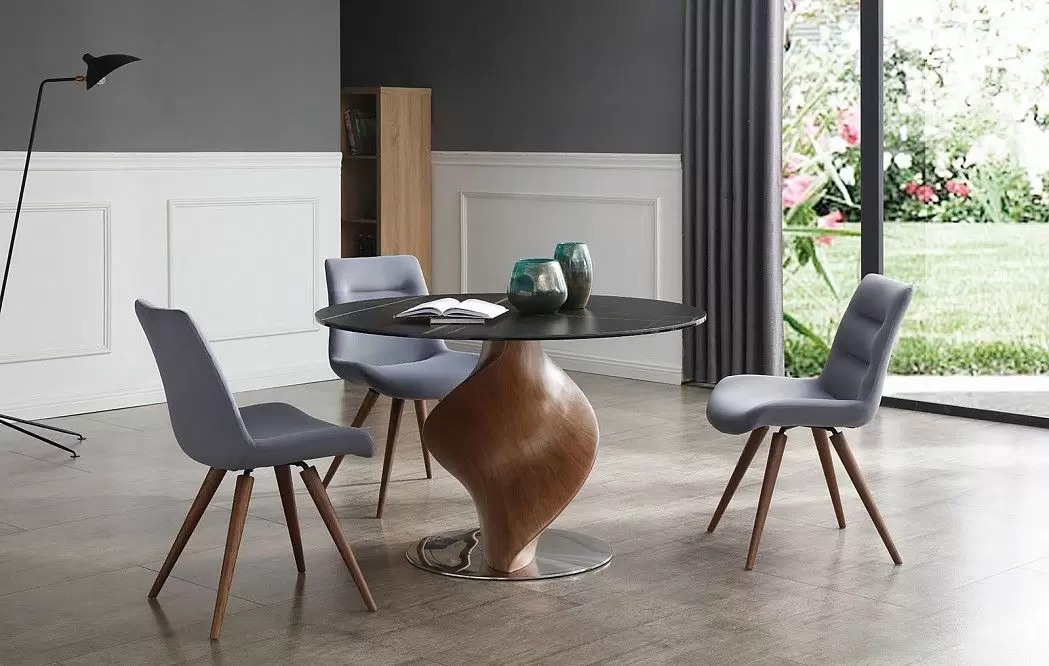 Стол Niagara 120, черная керамика/орех - фото 2