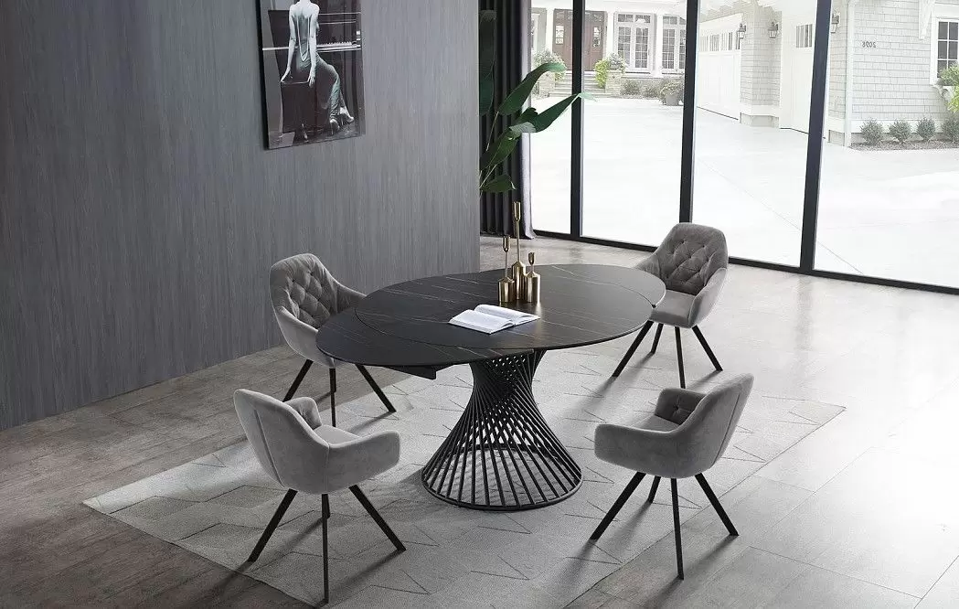 Стол раскладной Tornado 120-180, темная керамика/черный - фото 17