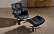 Комплект кресло и оттоманка Eames Lounge, черный/орех