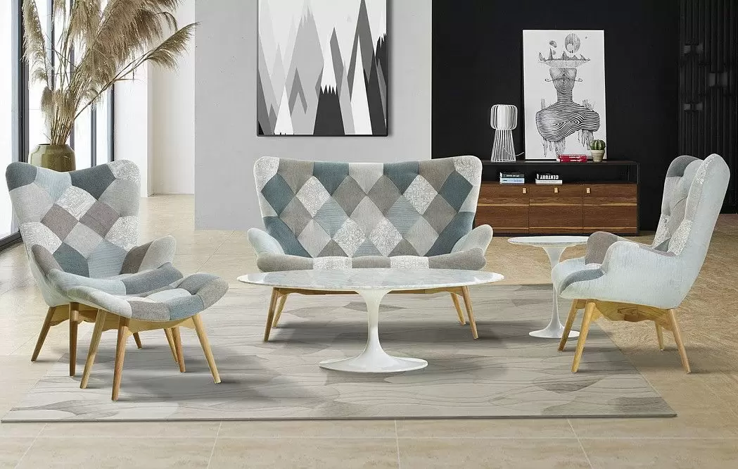 Кресло Contour, светлый пэчворк/ясень - фото 10