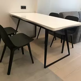 Стол раскладной Frankfurt 110-140, белый/черный