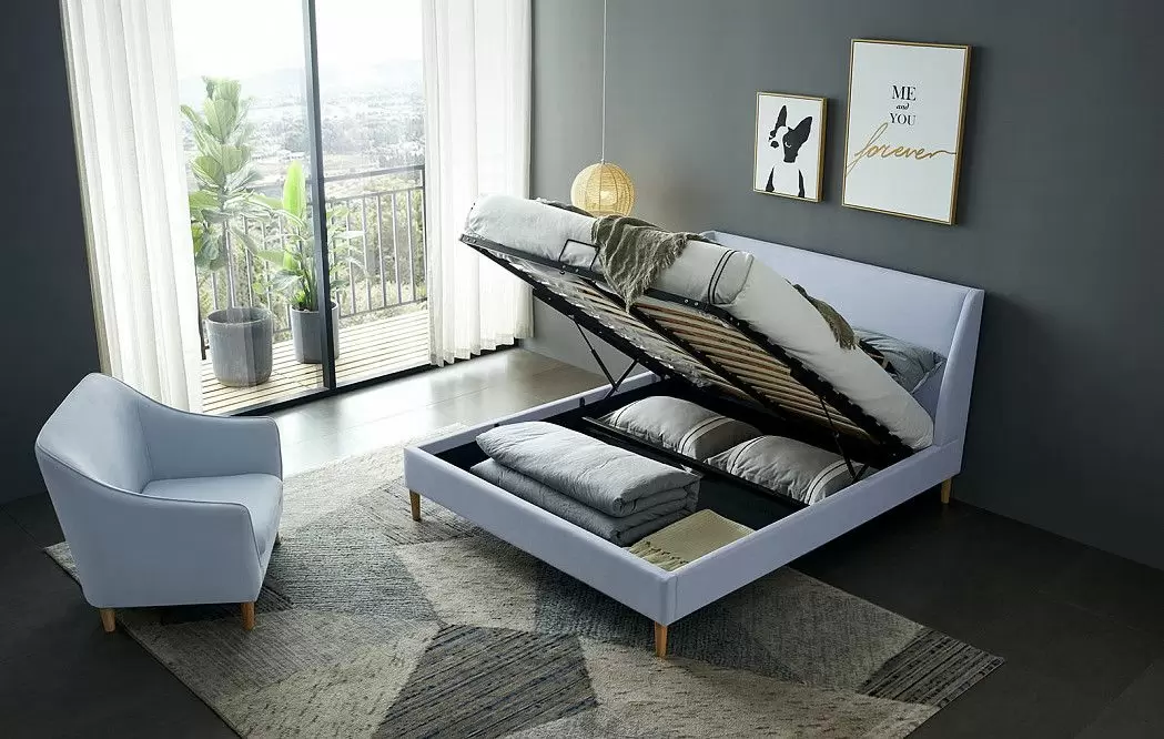 Кровать Carrera 180x200 (с подъемным механизмом), голубой - фото 2