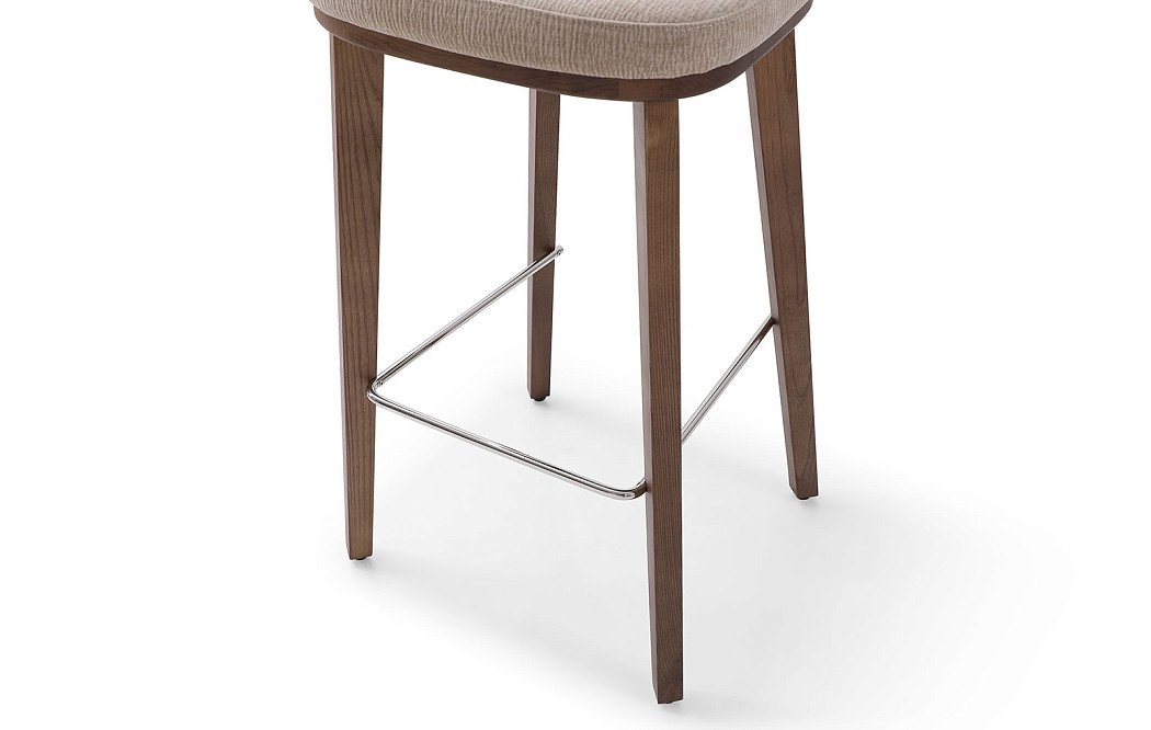 Стул полубарный Clara (65), бежевый/орех - фото 5