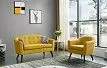 Диван Florence 2-х местный, желтый шафран/орех