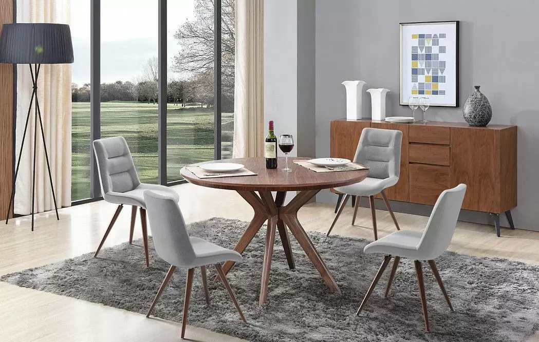 Стол Clark + 4 серо-бежевых стула Max