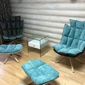 Оттоманка в стиле Husk, серый