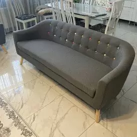 Диван Florence 2-х местный, темно-серый/цветные пуговицы