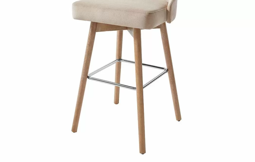 Стул барный Jemma, бежевый/беленое дерево - фото 4