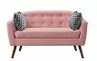 Диван Florence 2-х местный, коралловый/орех