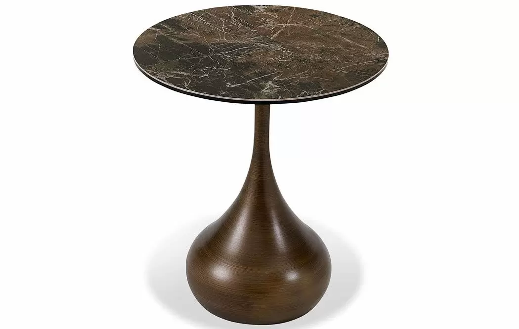 Стол журнальный Reggio (50), камень мокко/бронза