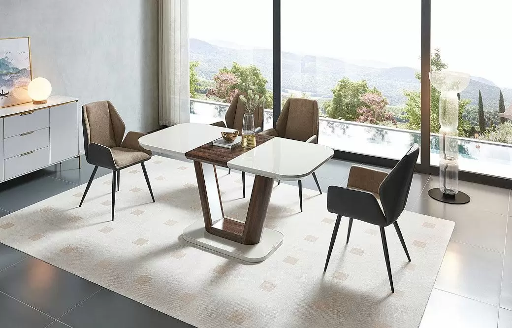 Стол раскладной Ester 140-180, бежевый/коричневый - фото 20