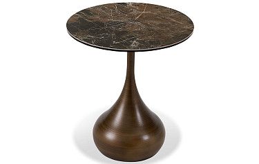 Стол журнальный Reggio (50), камень мокко/бронза