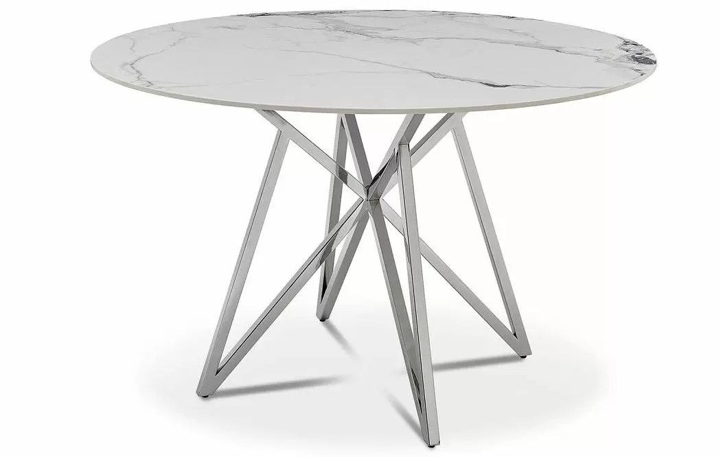 Стол Natalie 120, белый мрамор/сталь