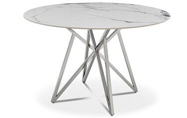 Стол Natalie 120, белый мрамор/сталь