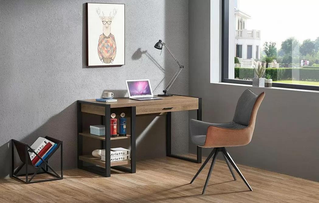 Стол письменный Hans, орех/черный - фото 2