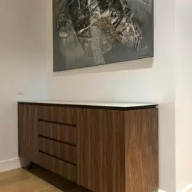 Буфет Nottingham, белая керамика/орех