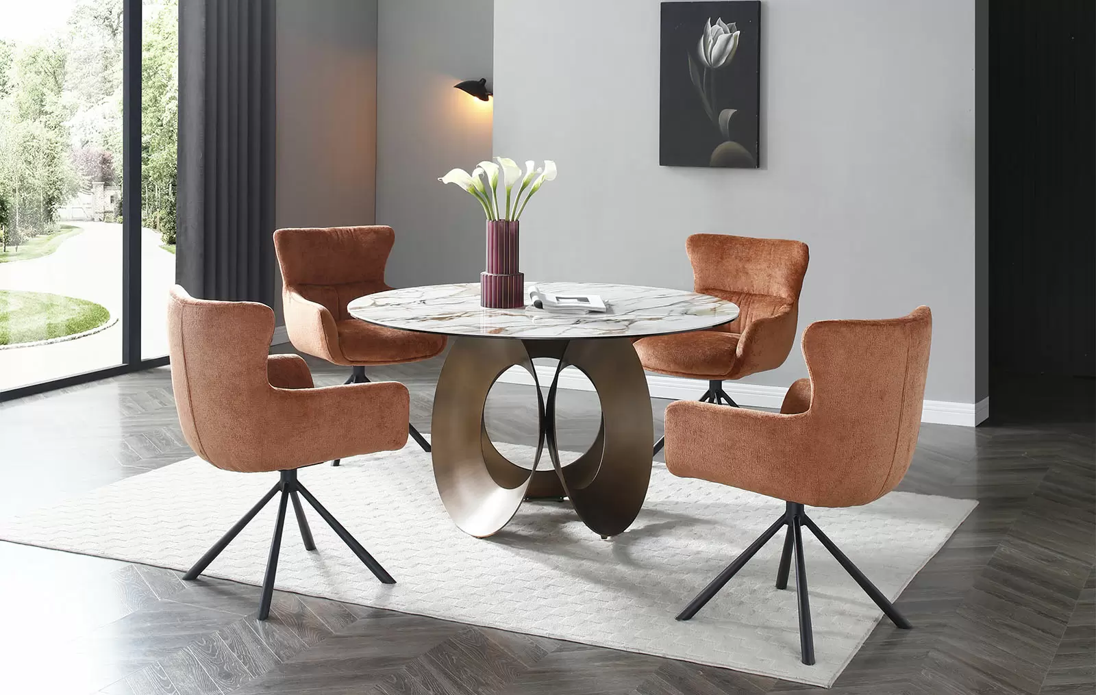 Стол Teodor + 4 стула Glenda