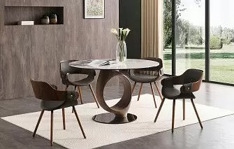 Стол Oasis + 4 коричневых стула Jody