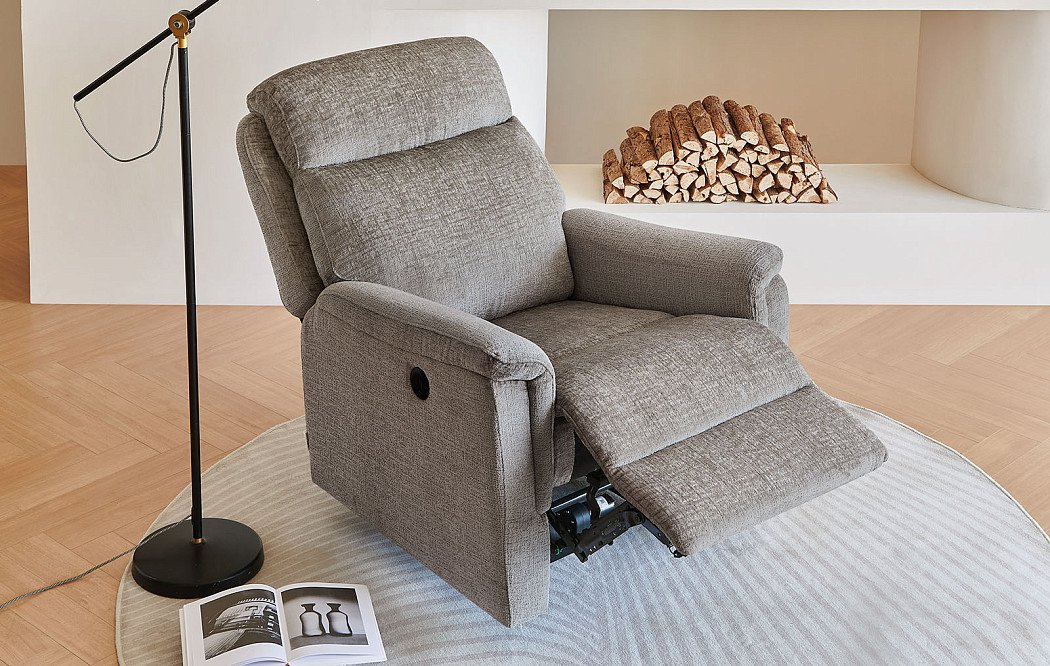 Кресло-реклайнер Stanley, серо-бежевый - фото 2