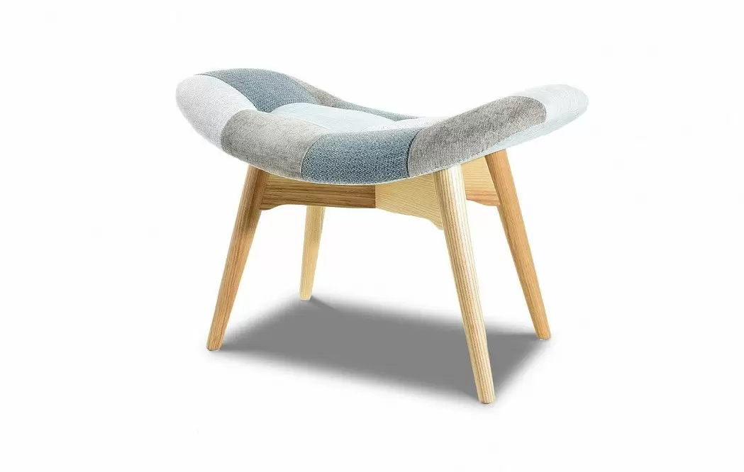 Кресло и оттоманка Contour, светлый пэчворк/ясень - фото 12