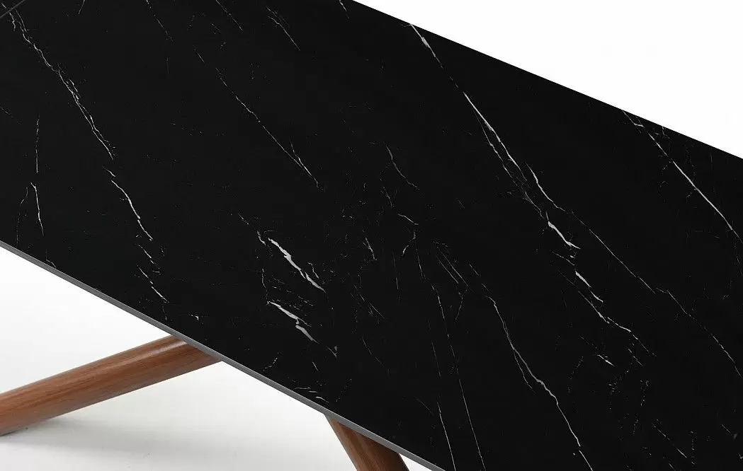 Стол раскладной Ravenna 140-180, черная керамика/орех - фото 12