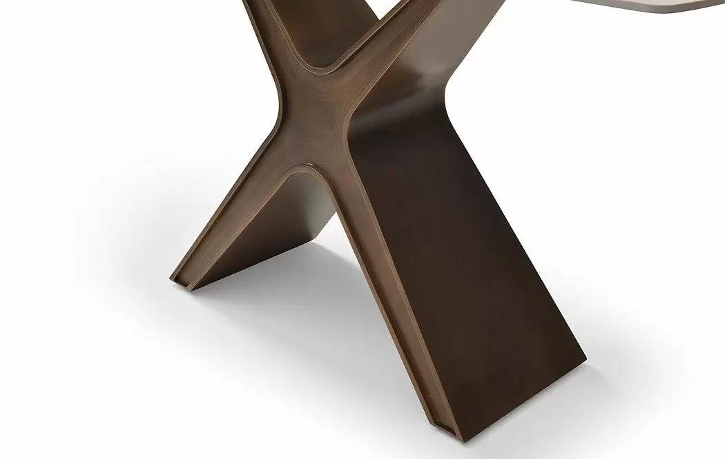 Консоль Charlotta (140), бежевая керамика/бронза - фото 5