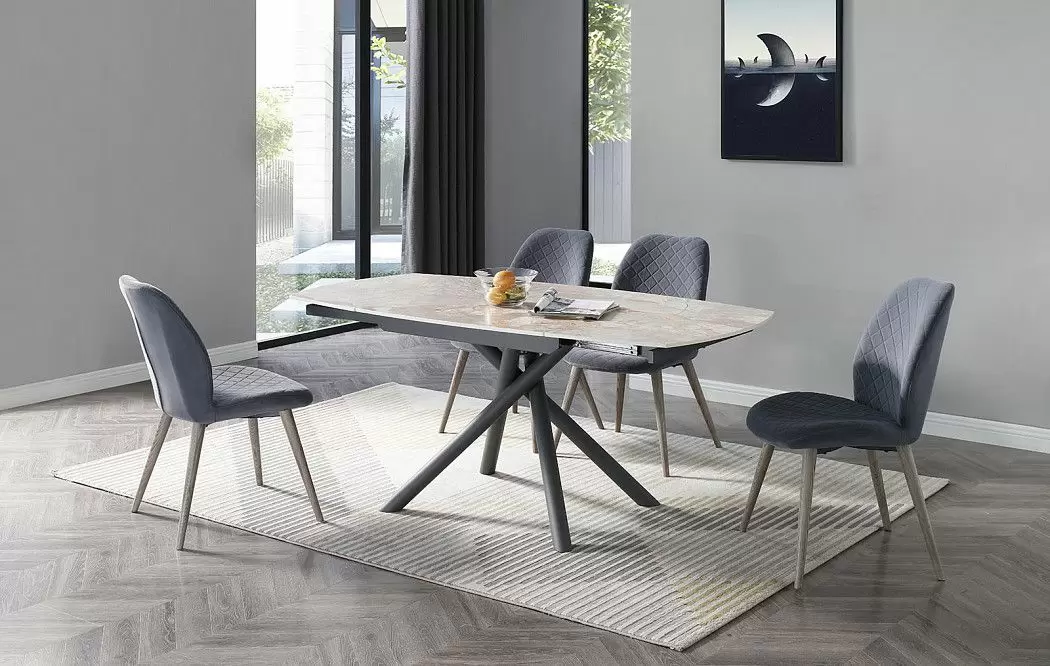 Стол раскладной Salerno 120-180, серая керамика - фото 18