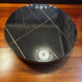 Стол журнальный Pond (120), черное мраморное стекло/орех