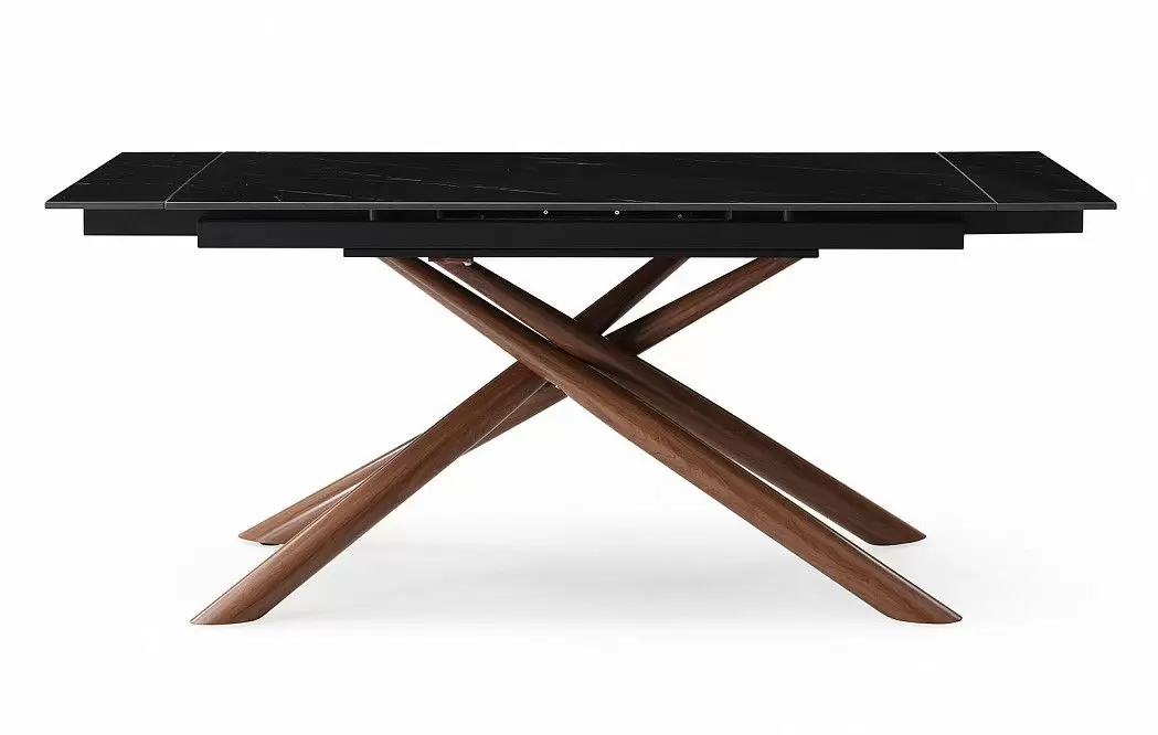 Стол раскладной Ravenna 140-180, черная керамика/орех - фото 11