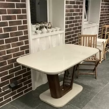 Стол раскладной Ester 140-180, бежевый/коричневый