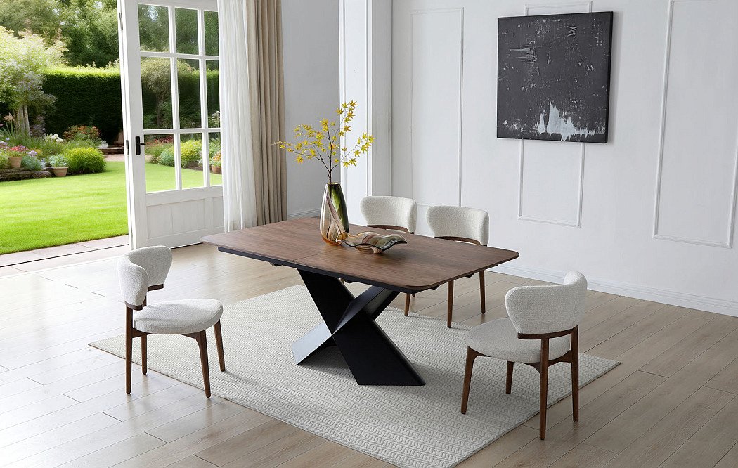 Стол раскладной Monaco 160-200, орех/черный - фото 3