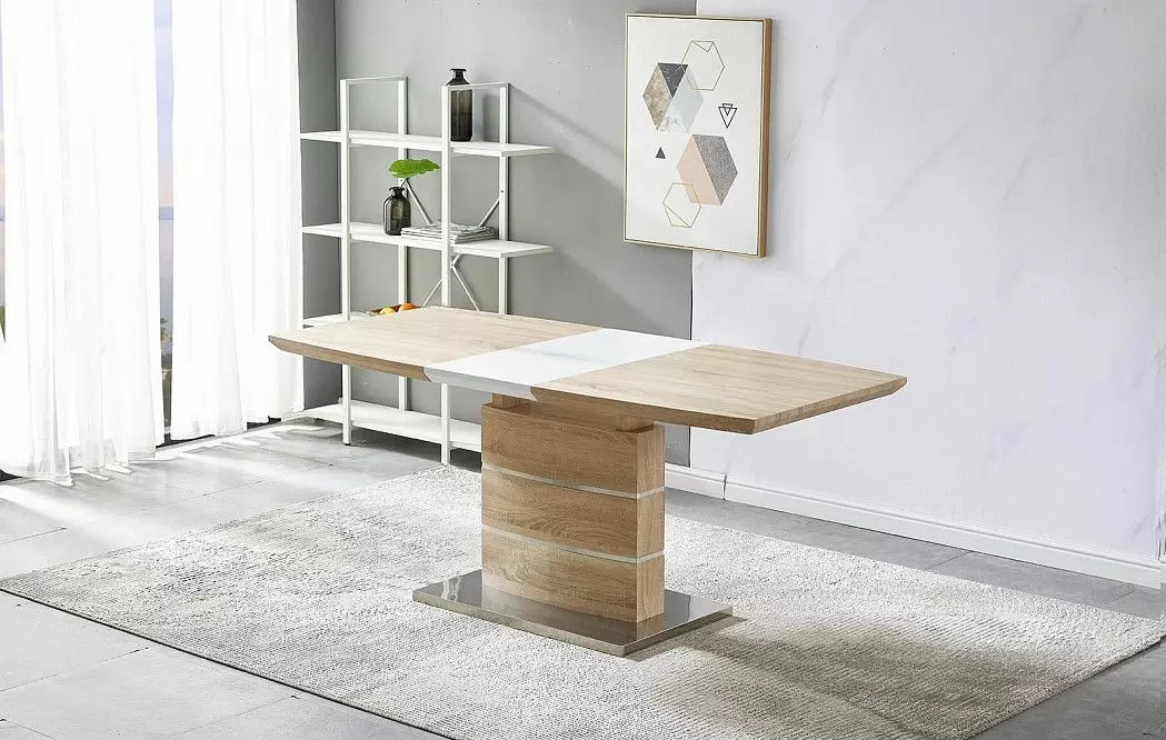 Стол раскладной Verona (140), светлый дуб/белый матовый - фото 6