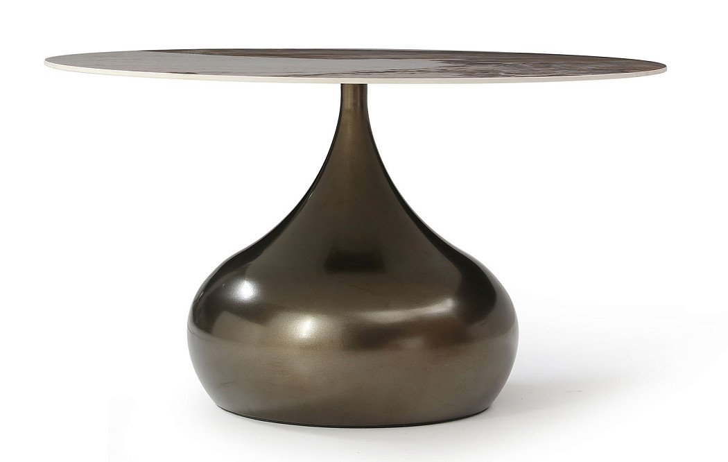 Стол журнальный Aria (80), светлая керамика/бронза - фото 5