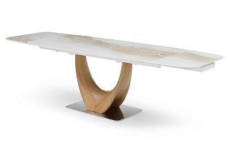 Стол раскладной Rimini Ceramic 160-240, бежевая керамика/ясень