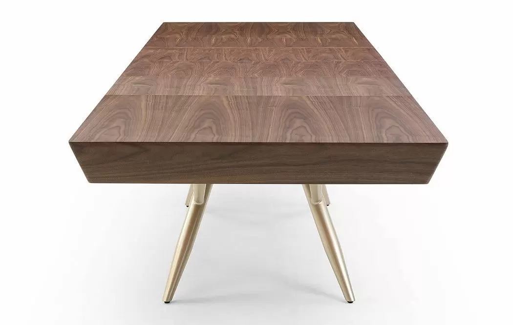 Стол раскладной Eleonora 160-340, орех/золото - фото 18