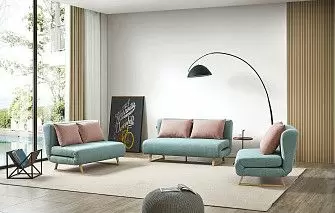 Комплект мягкой мебели Rosy, мята/коралловый