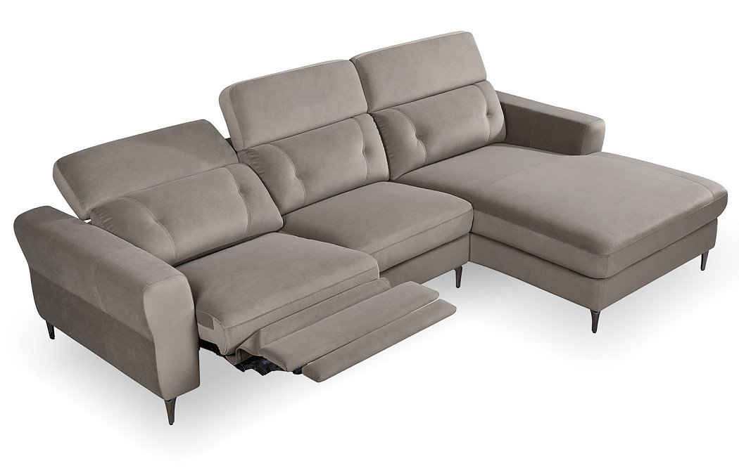 Диван-реклайнер Adeline угловой (правый), серо-коричневый - фото 4