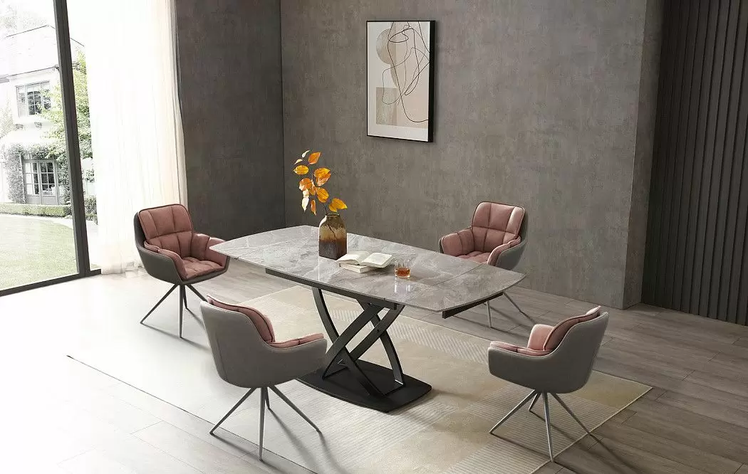 Стол раскладной Lorenzo 120-180, серая керамика - фото 6