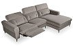 Диван-реклайнер Adeline угловой (правый), серо-коричневый