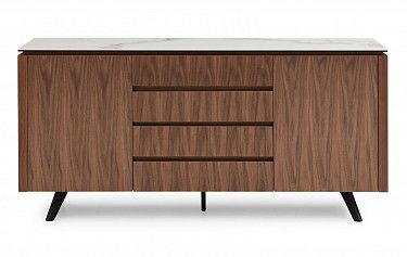 Буфет Nottingham, белая керамика/орех