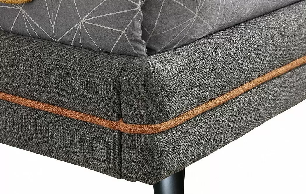 Кровать Madeira, серо-коричневый/черные ножки - фото 3